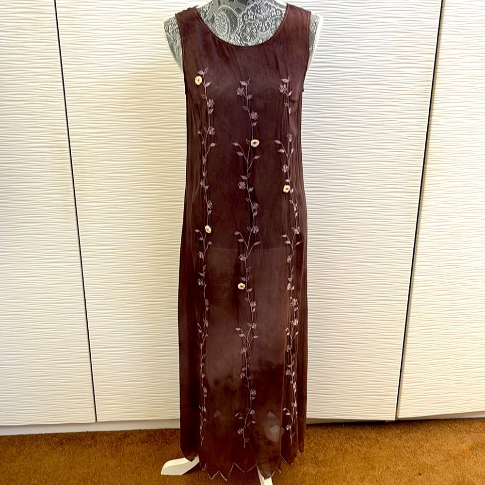 Light sheer silk dress British deign labeled.